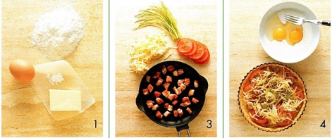 Ostepie med tomat og bacon