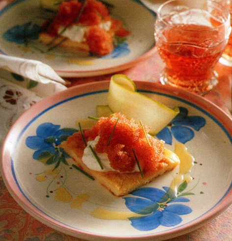 Pandekage med smetana og kaviar
