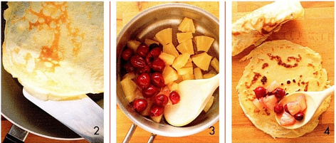 Pandekager med frugtfyld