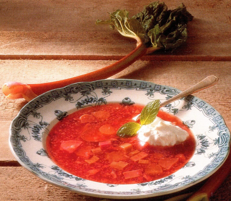 Sommersuppe med rabarber