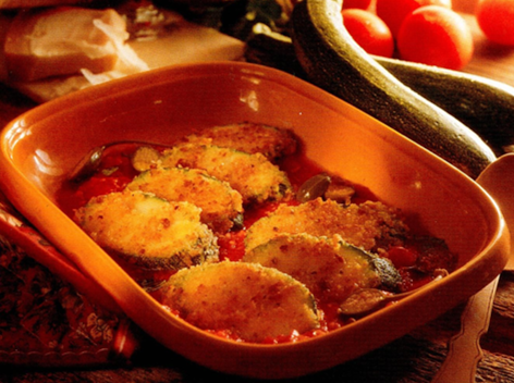 Zucchini Piccata med tomatsauce