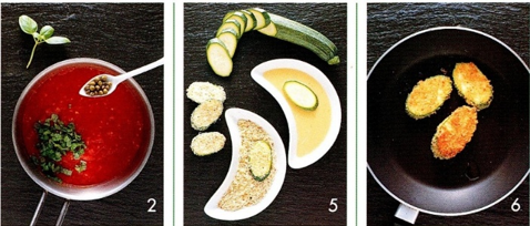 Zucchini Piccata med tomatsauce