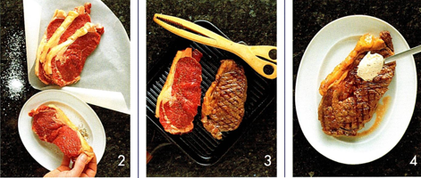 Grillet entrecôte med hvidløgsost