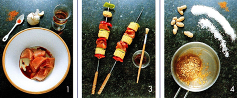 Grillspid med jordnøddesovs