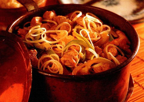 Gryde med flæskekød og mango chutney