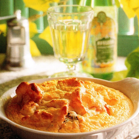 Laksegratin med soufflélåg