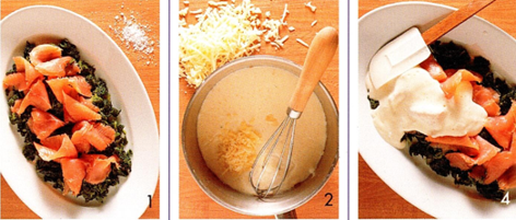 Laksegratin med soufflélåg