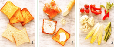 Laksetoast med sprøde grønsager