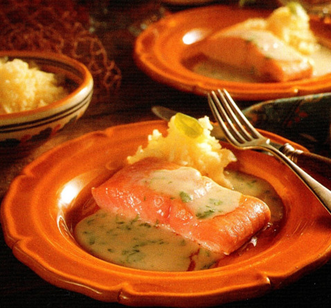 Ovnbagt laksefilet med havesyre