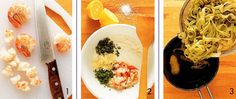 Pasta med cremet rejetop