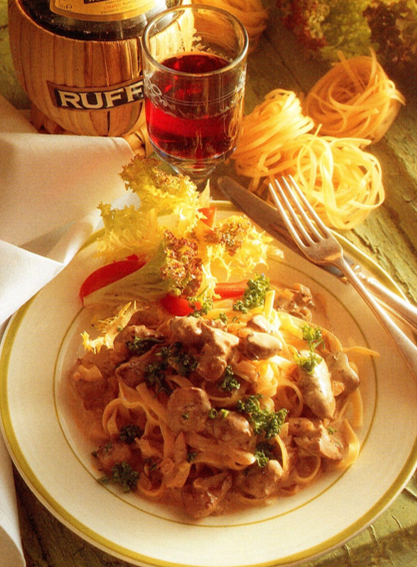 Pasta med kyllingelever