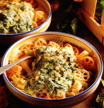 Pasta med spinatsovs a la Cajsa Warg