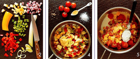 Penne med farverig sovs