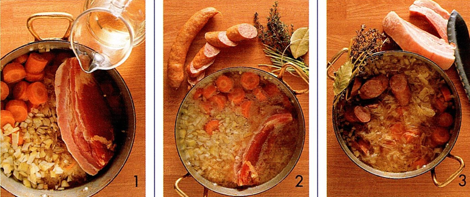 Pølsegryde med surkål som i Alsace