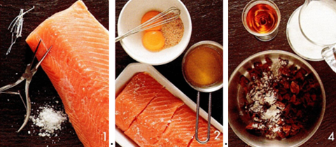 Stegt laksefilet med morkelstuvning
