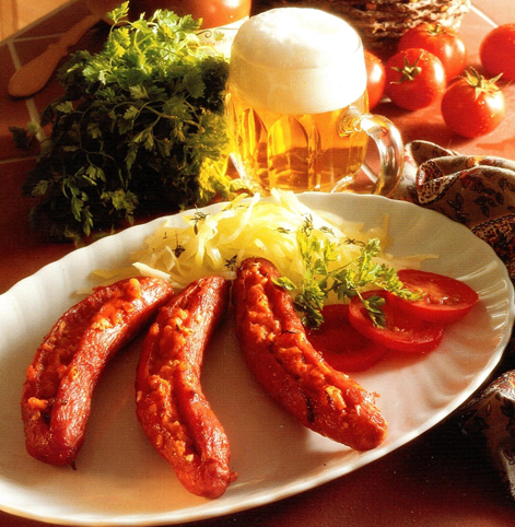 Timiankrydret pølse med kål